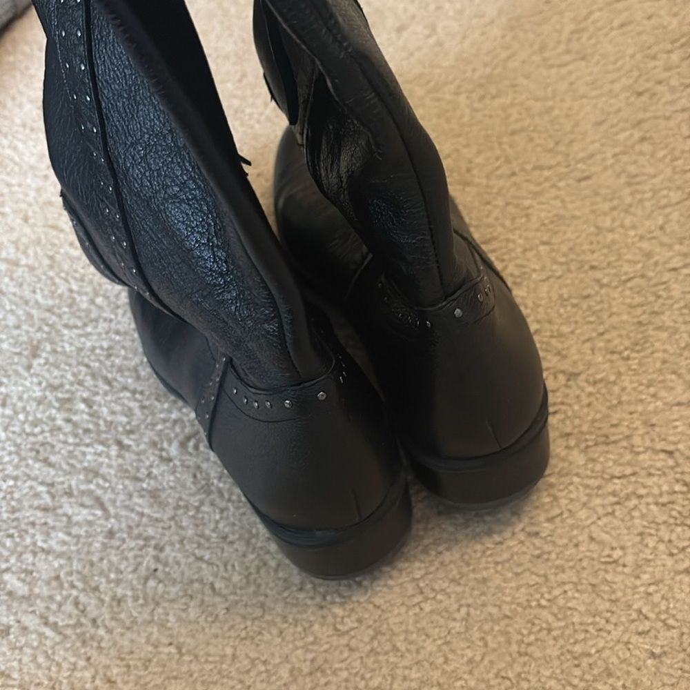 Sam Edelman Prina Riding Boot Black Studded Leather Flat Sz 10 - Picture 8 of 11
